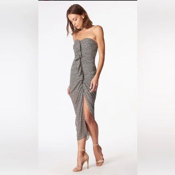 knit dress for fall Keep Falling Strapless Mini Dress Black main image 0